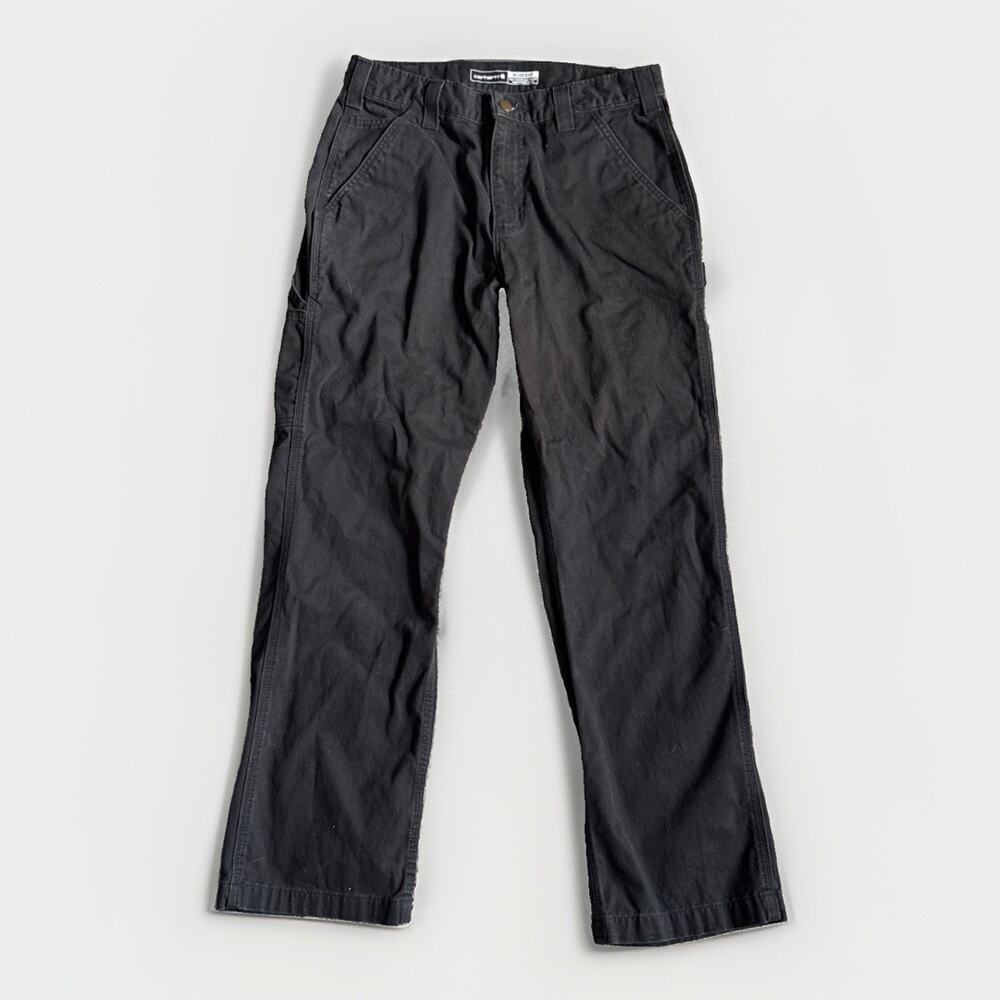 Carhartt B151 Black Pants Mens 33x30 Canvas Carpenter Work Utility Loose Fit BLK